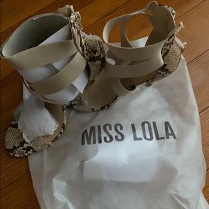 Miss Lola open toe heels
